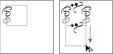 Drawing texture on the top side of the bounding box (left), and then copying texture and rectangle (right)
