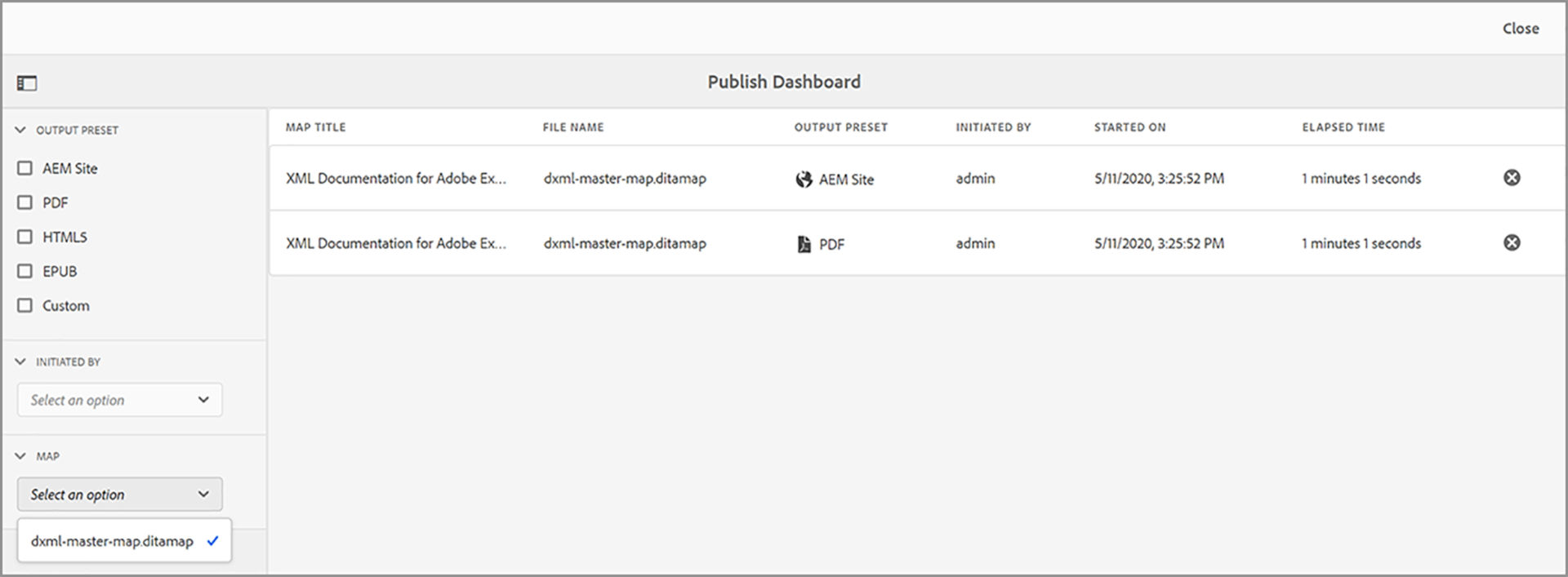 Publish Dashboard