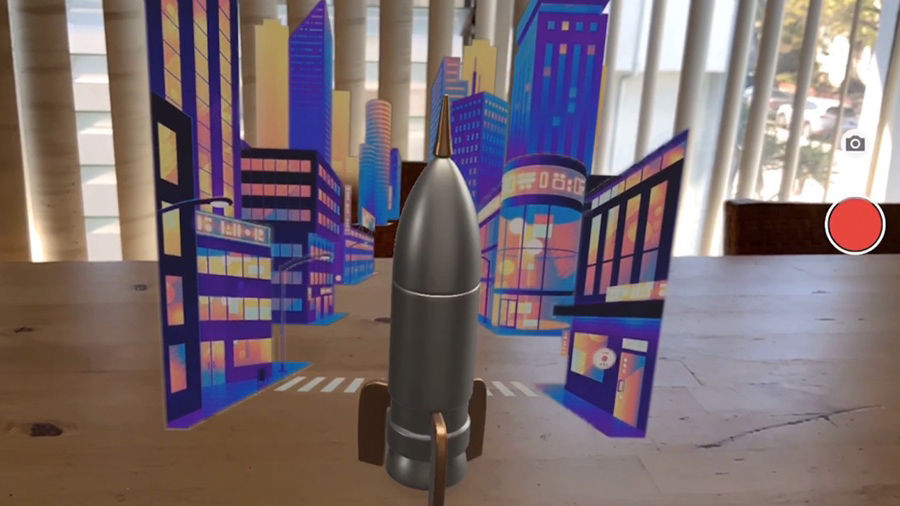 Imported assets appear in augmented reality