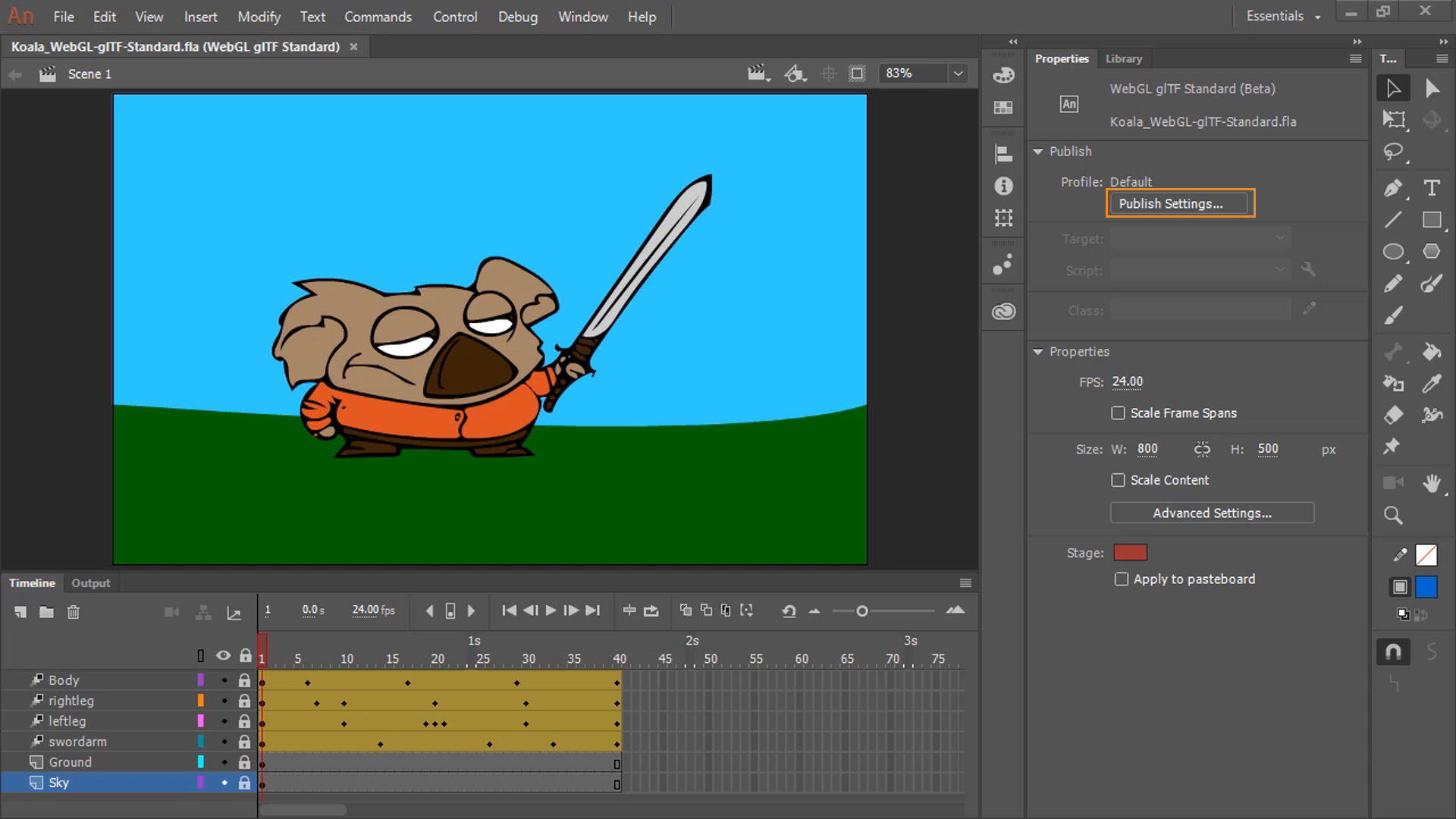 Publish WebGL-glTF file