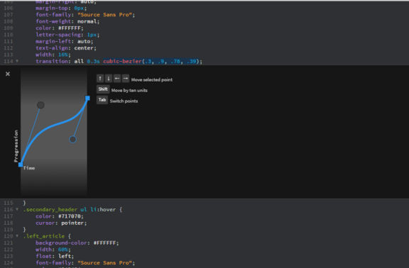 Manipulating a Bezier curve using Quick Edit