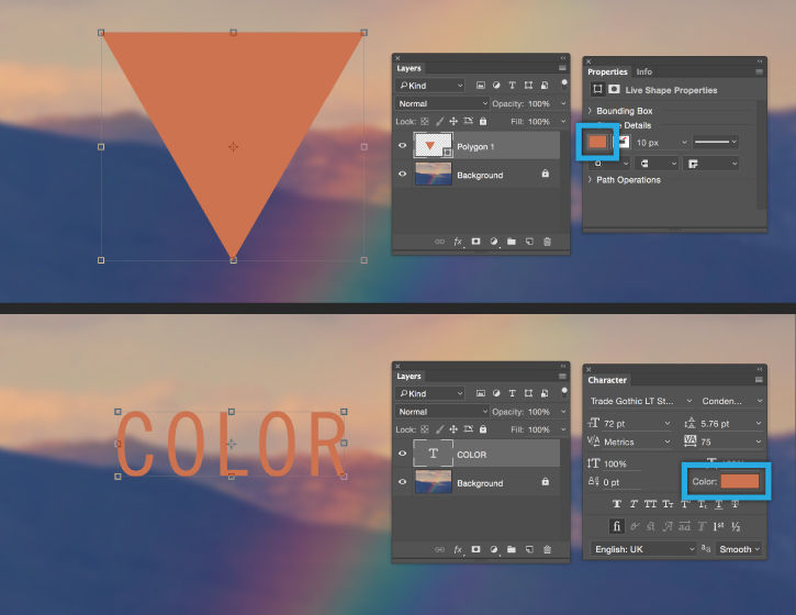 Painting onto a new layer while shape from previous layer is selected is an alternative to rasterizing.