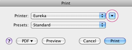 Make sure that the Print dialog box is in the expanded mode