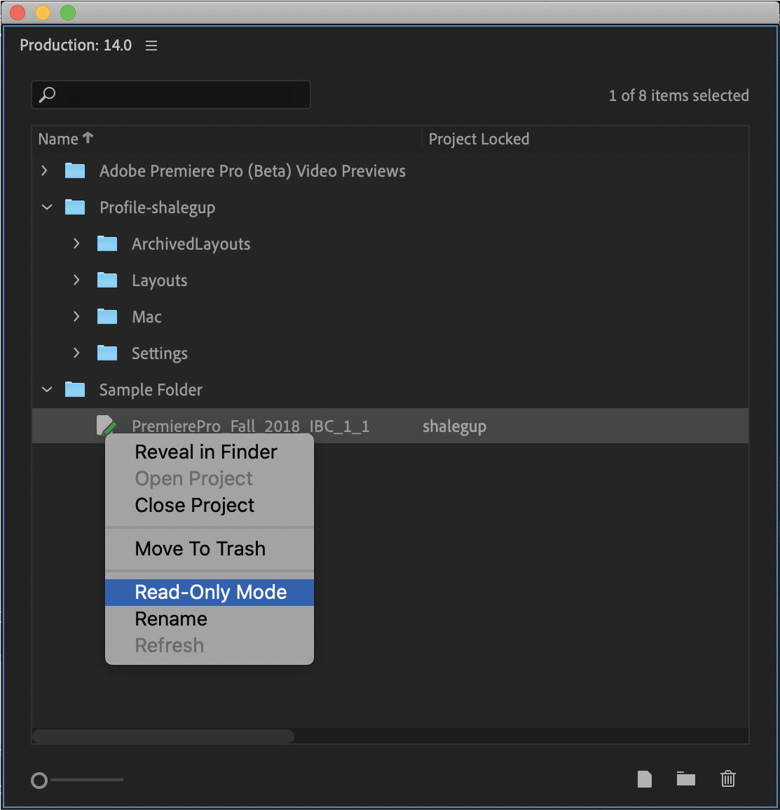Change project lock status