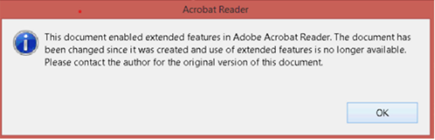 Reader Extended PDF open error