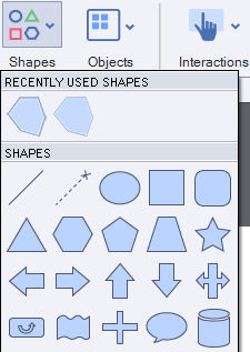 Viewing recently used smart shapes