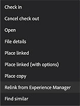 Relink from Experience Manager (Beta)