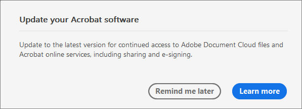 Update your Acrobat to the latest version