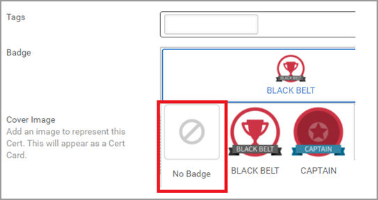 Remove badge from certification