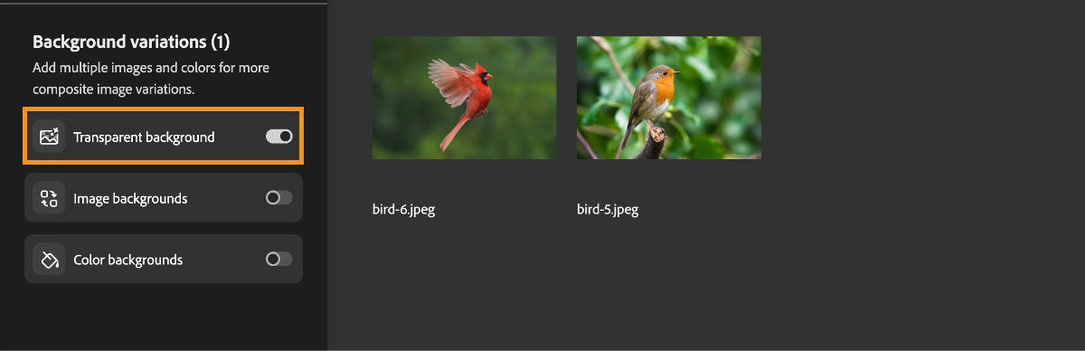 Under the Background options section, the Remove background option is toggled on.