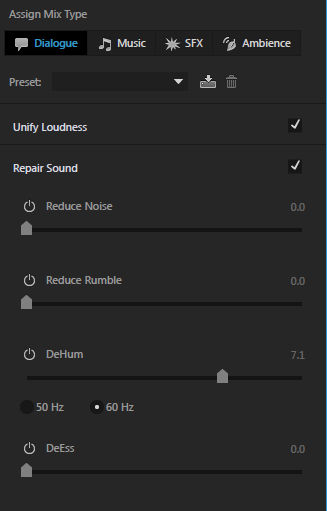 Repair sound options