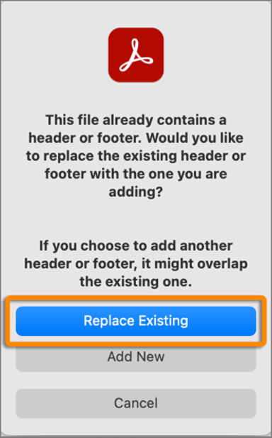 Vorhandene Kopf- und Fußzeile ersetzen