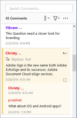 Single-thread reply experience