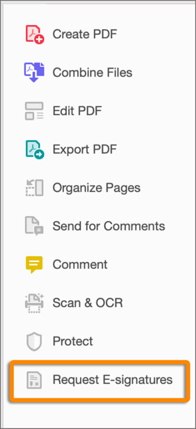 Adobe Sign renamed to Request Signatures tool