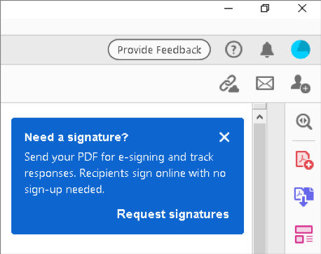 Request signatures contextual tip