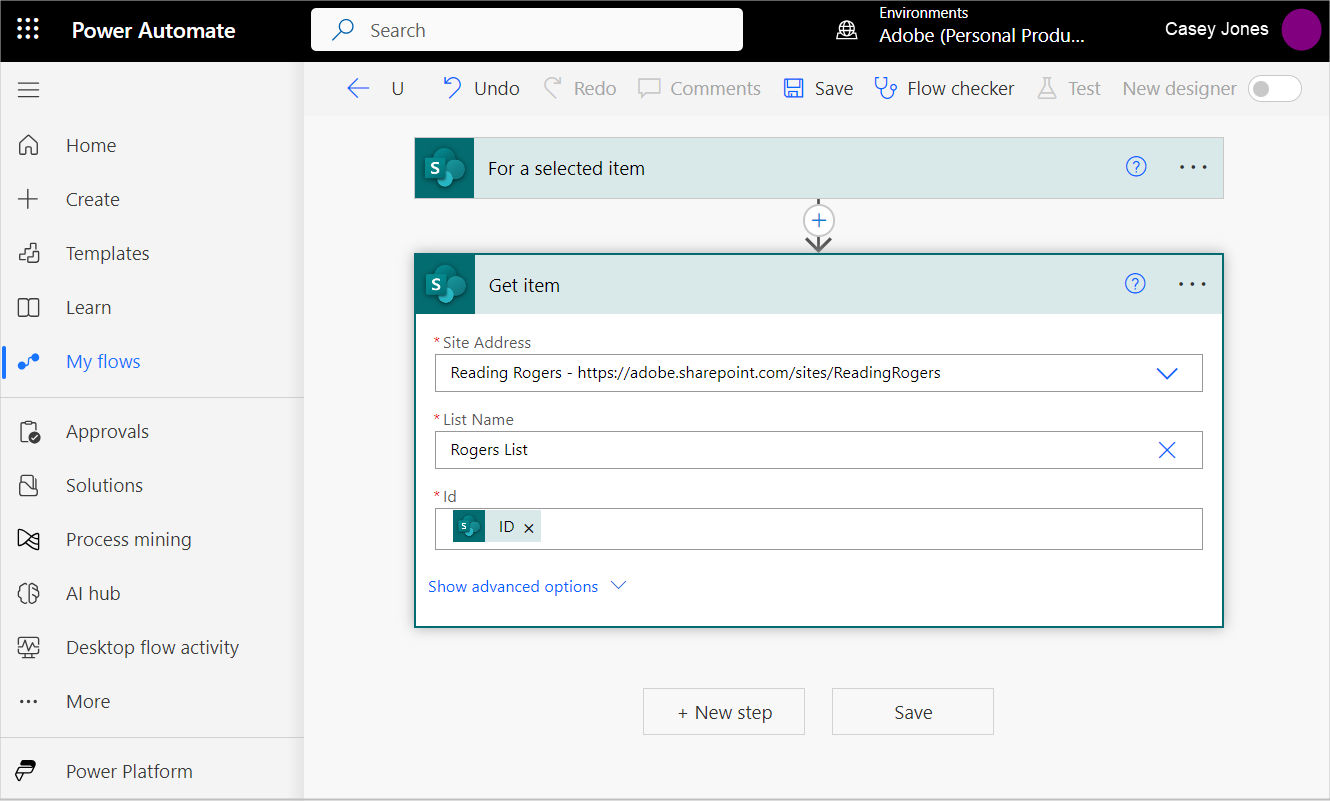 Request sign for a SharePoint list item via Acrobat Sign for Power Automate