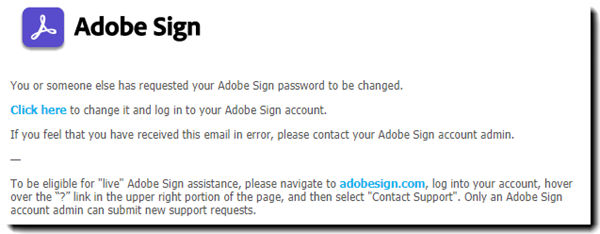 Change password email