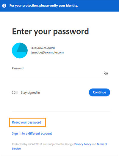 Reset your password