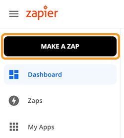 Clique em “Criar um zap”