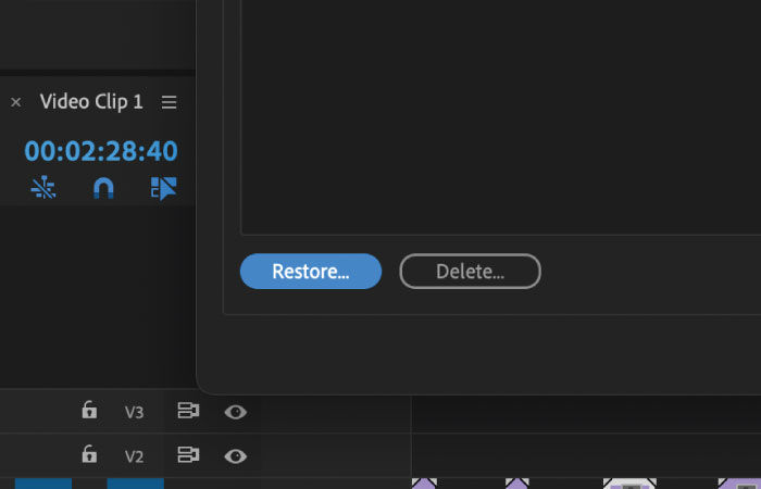 Restoring team projects