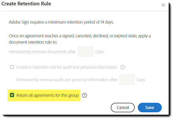 Retain all agreements