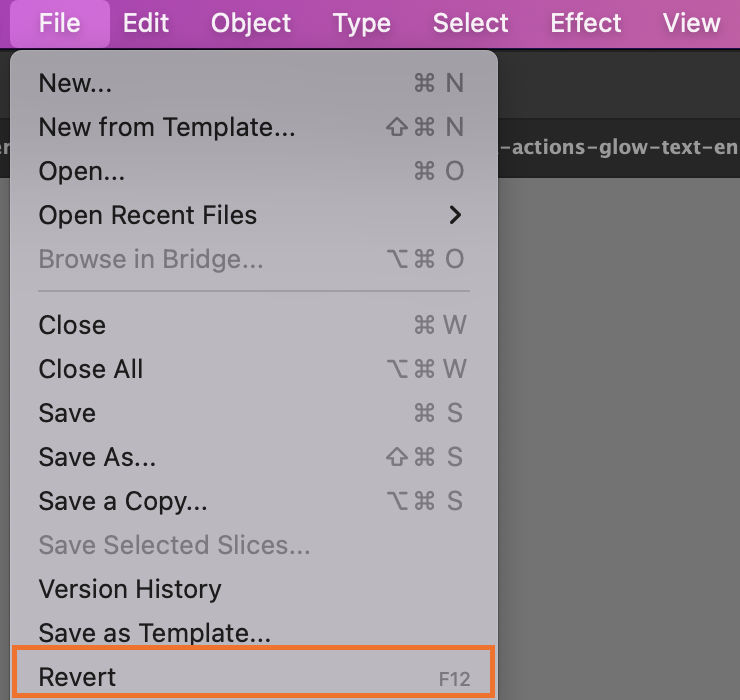 You can also revert a file to the last saved version. However, Revert action doesn't work if you reopen the file or document. You can find the revert option in the File menu.