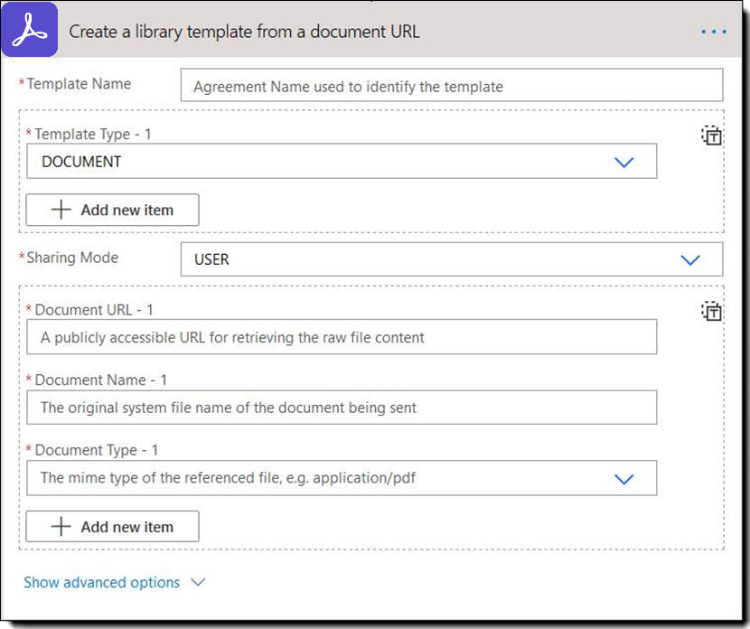 Create a library template from a document URL