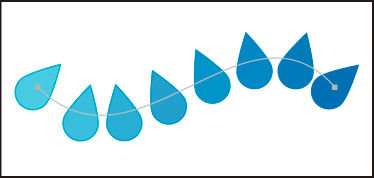 Opción Alinear con el trazado aplicada a una fusión