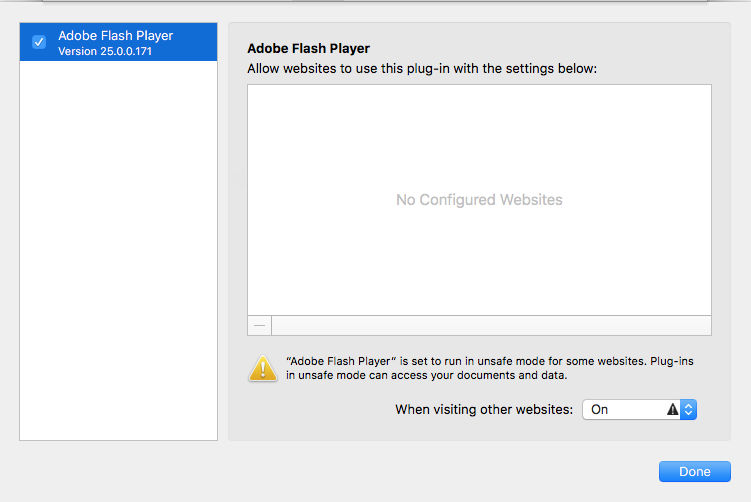Enable Flash Player in Safari browser