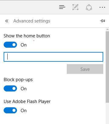 Enable Flash Player in Microsoft Edge browser