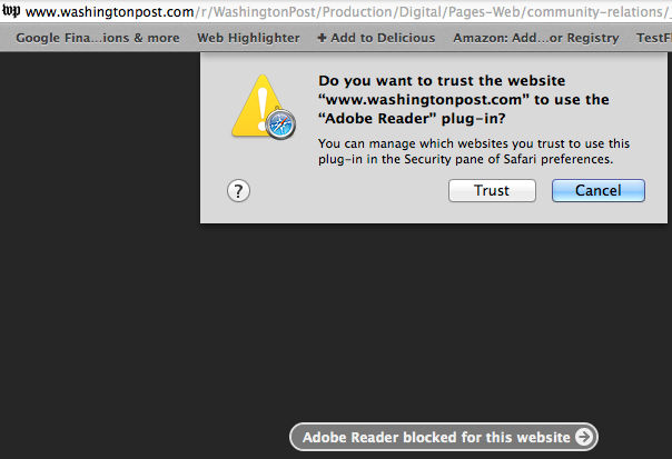 When the Trust dialog appears, choose Trust