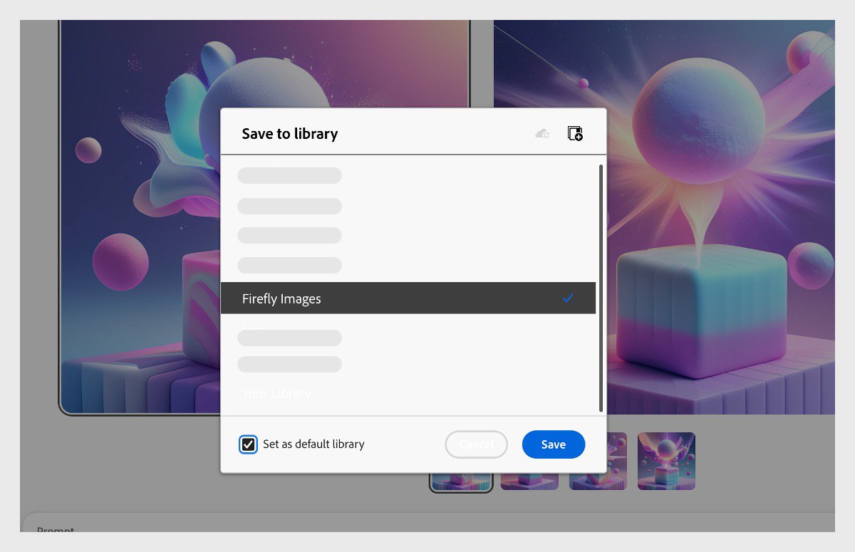 The Save to library dialog box lists all the folders in the libraries to which you can save your image.
