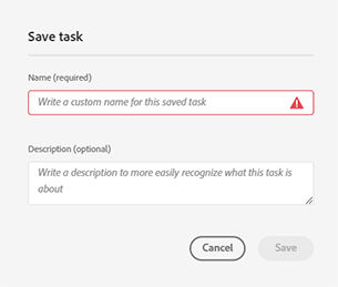 Save task details