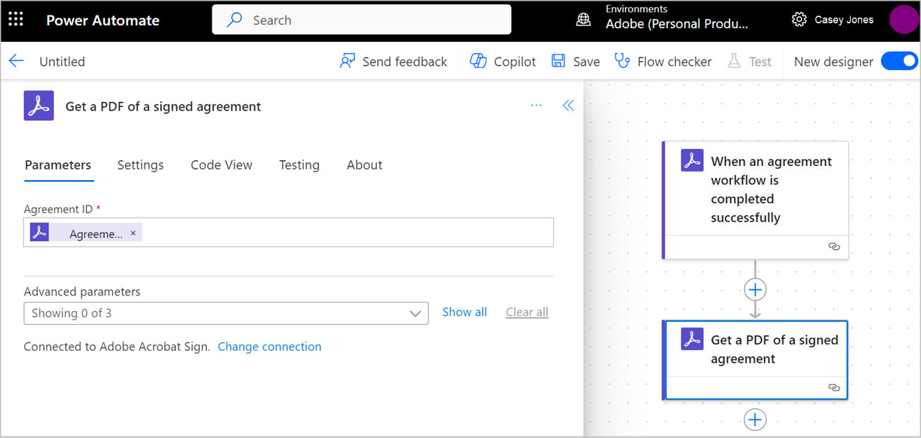 Save a completed Acrobat Sign agreement to SharePoint