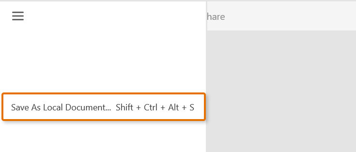 Save as a local document (windows).