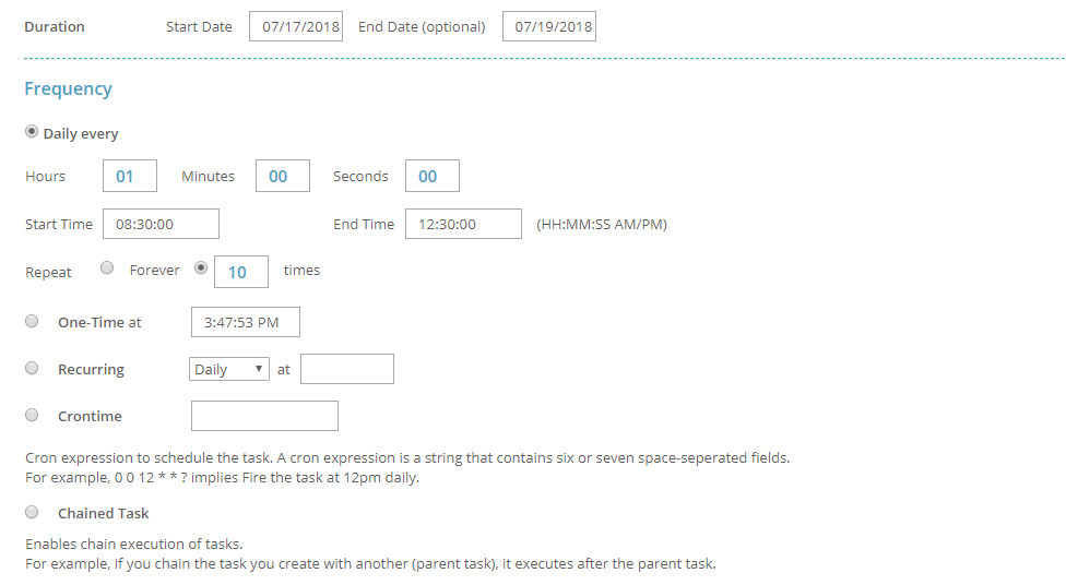 Scheduled tasks