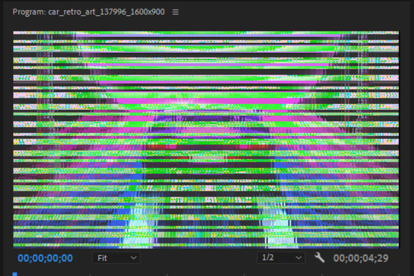 程式監視器上的綠色水平線