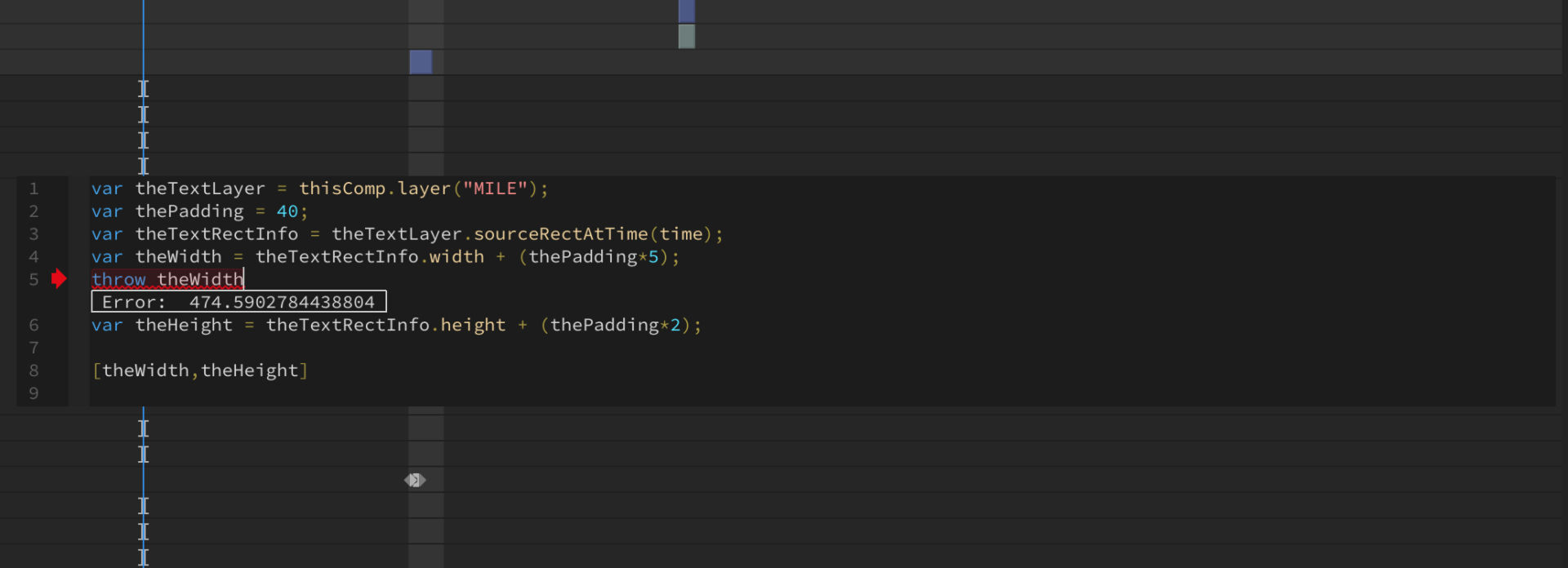 Throw to debug expressions inline
