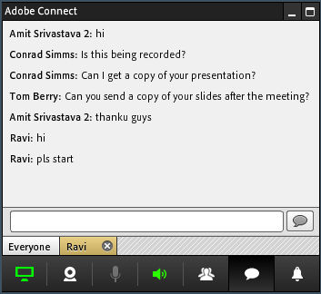 Screen share chat control.