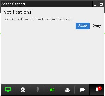 Act on the in-meeting notifications from the control panel.