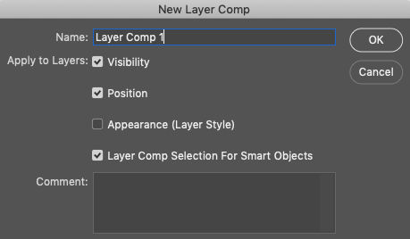 New Layer Comp dialog