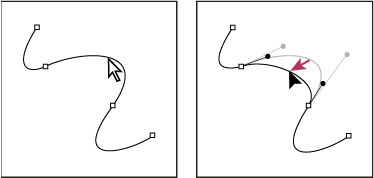 Photoshop Click to select the curve segment