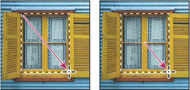 Photoshop Drag marquee from corner