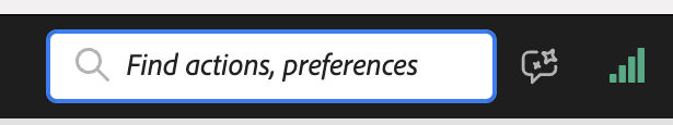 Select the search icon to search for tools or preferences