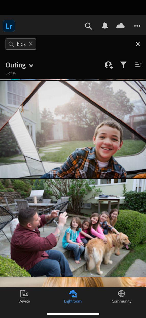 Find photos using the intelligent online search 