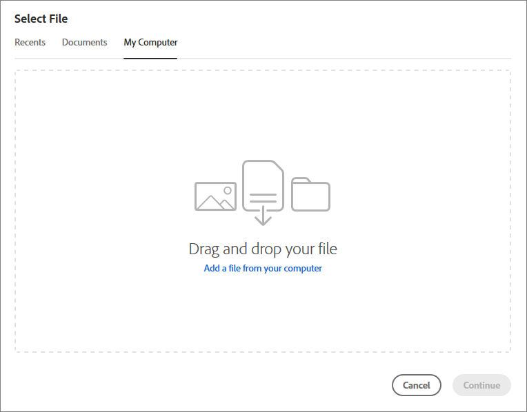 Select a file from your computer