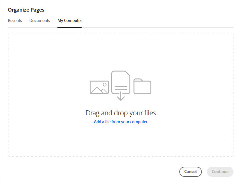 Select a file from your computer