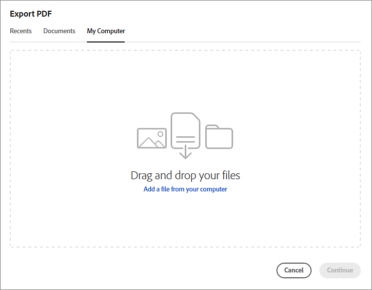Select a file from your computer