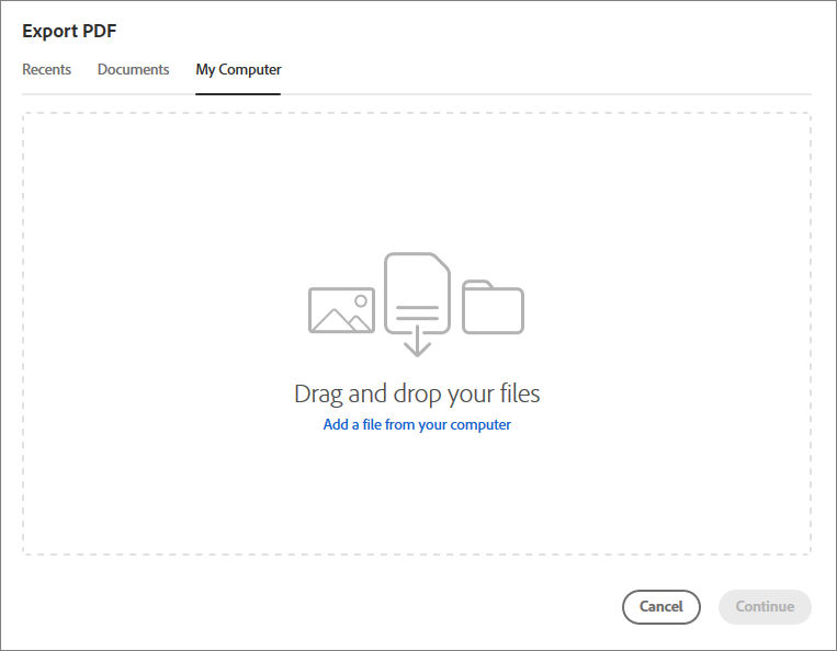 Select a file from your computer