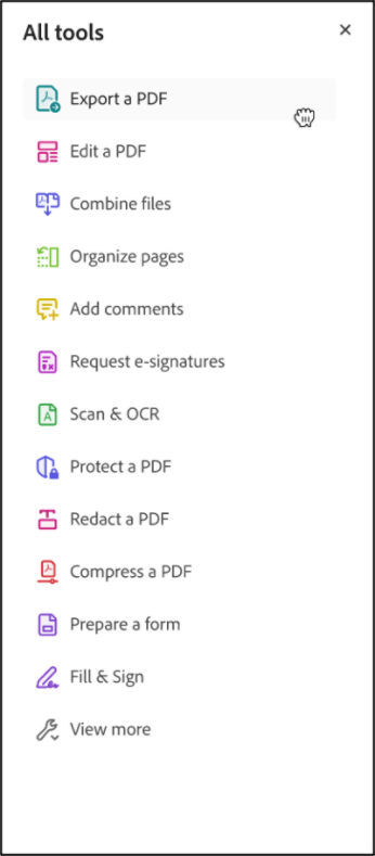 Select and hold the tool